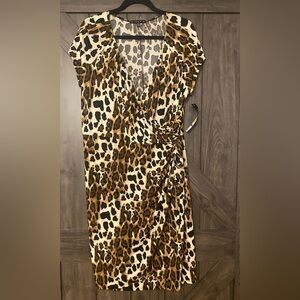 Leopard print Tiana B short sleeved wrap dress, NWT, sz 20W
